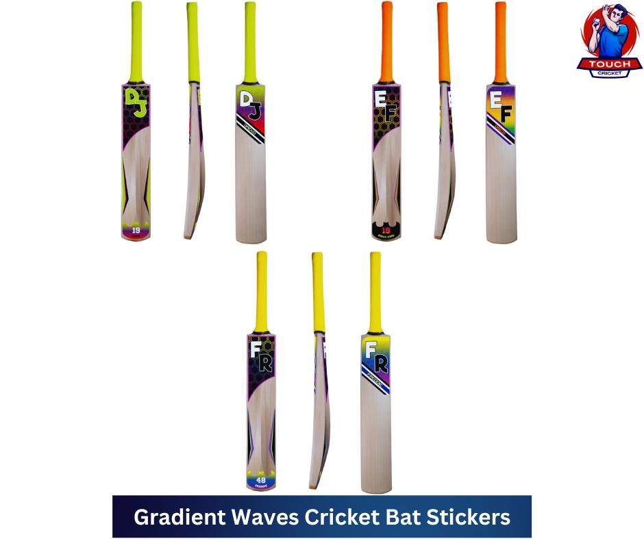 Gradient Waves Cricket Bat Stickers
