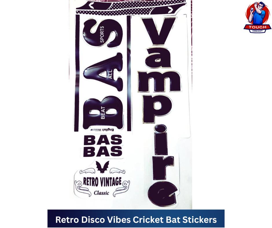 Retro Disco Vibes Cricket Bat Stickers