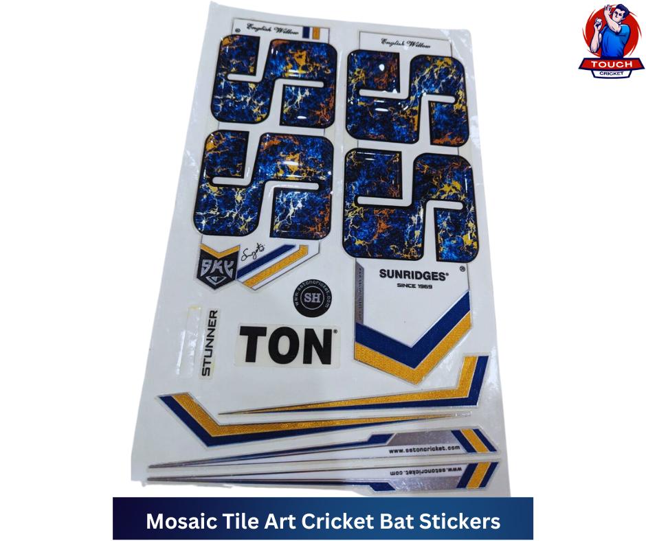 Mosaic Tile Art Cricket Bat Stickers