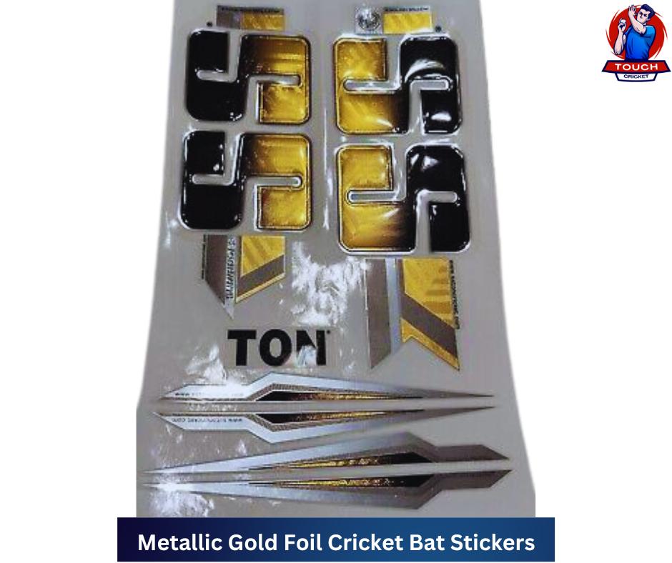 Metallic Gold Foil Cricket Bat Stickers